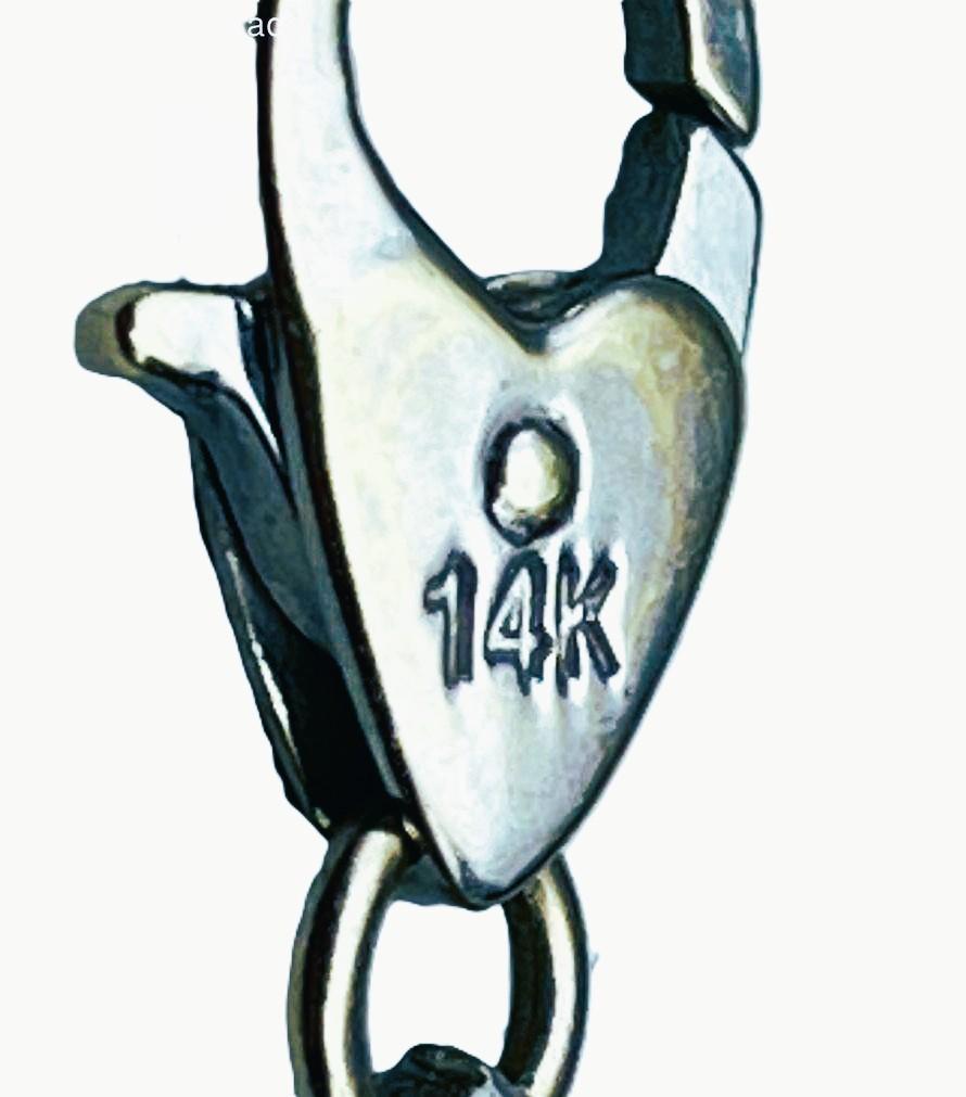Chaîne de collier à maillons carrés en or blanc 14k, perlée, 17,5 pouces en vente 7