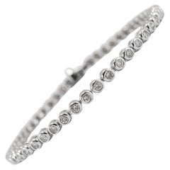 14K White Gold Bezel Set 1.94ct Diamond Tennis Bracelet