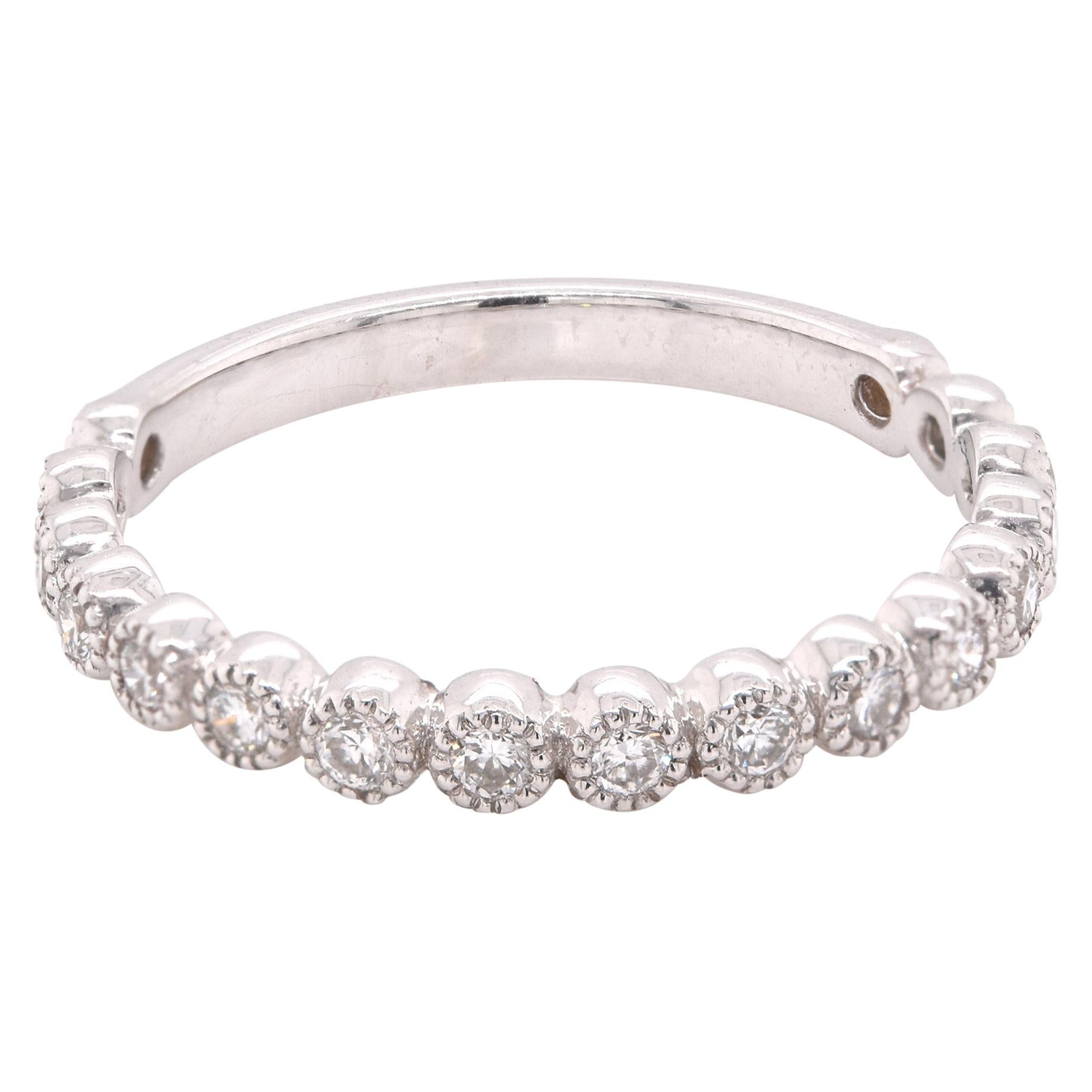 14 Karat White Gold Bezel Set Diamond Anniversary Ring