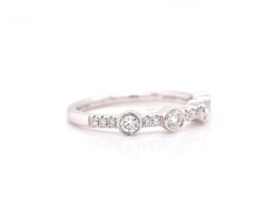 14 Karat White Gold Bezel Set Diamond Band