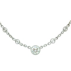 Antique Handcrafted Old European Cut Diamond Solitaire Necklace 14k White Gold
