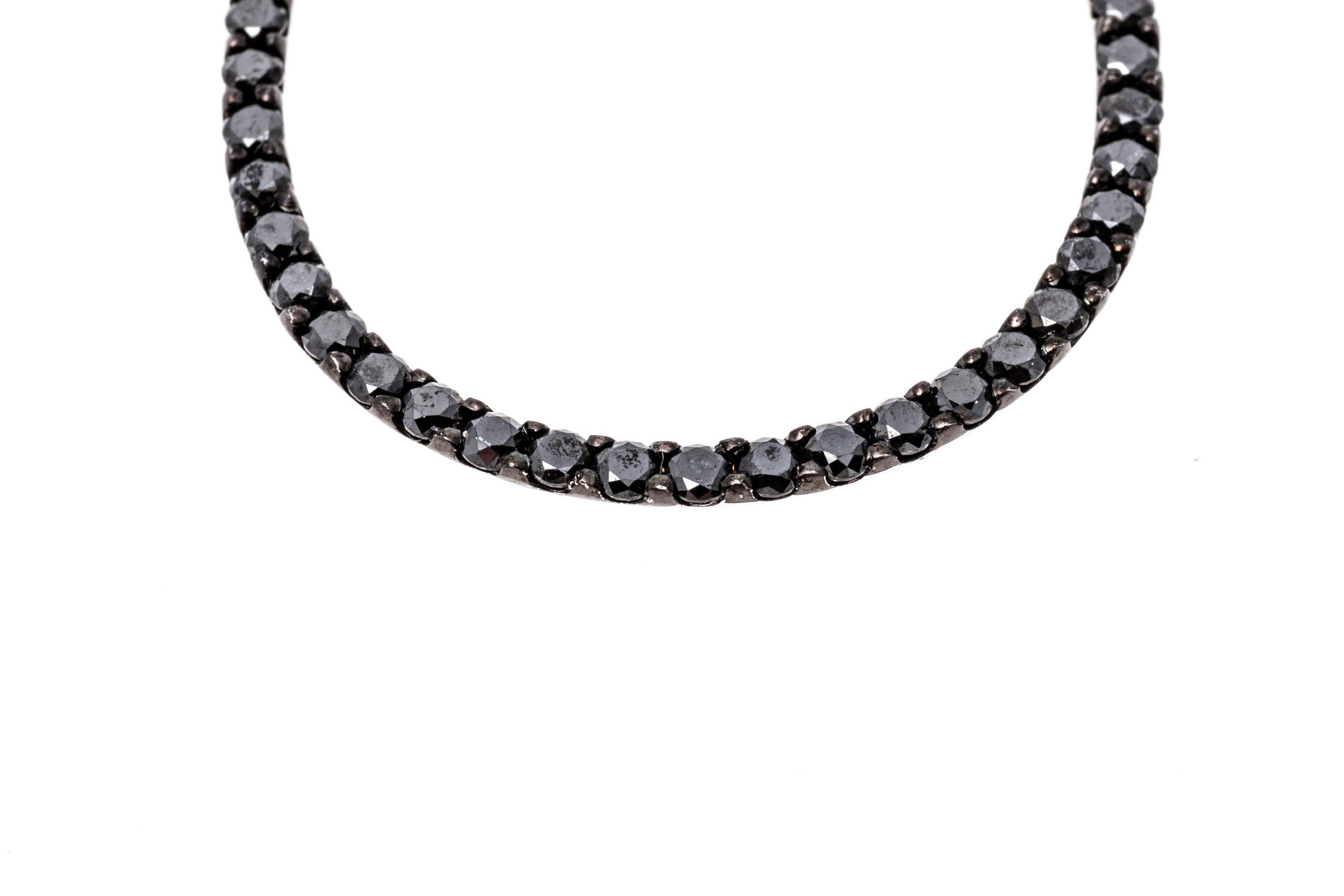 Women's 14k White Gold Black and White Diamond Pear Shaped Pendant Earrings, 10.72 TCW For Sale