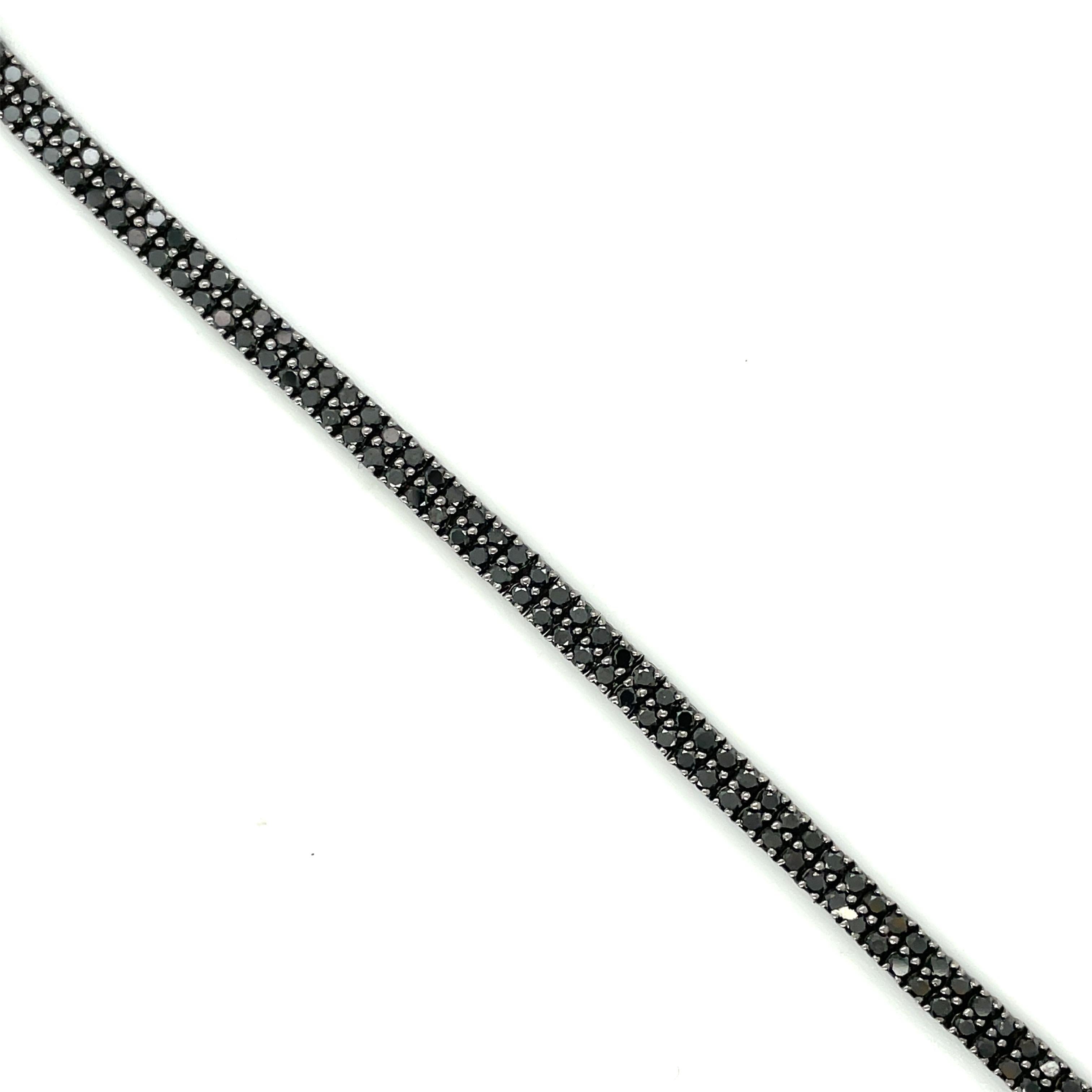Black Rhodium and Black Diamond Double Tennis Bracelet

Grams 14.0