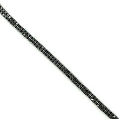14K White Gold Black Diamond Double Tennis Bracelet Grams 13.5