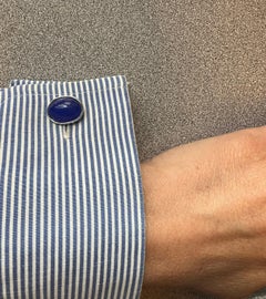 14k White gold Blue Onyx Cufflinks
