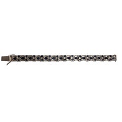 14k White gold Blue Sapphire & Diamond Bracelet