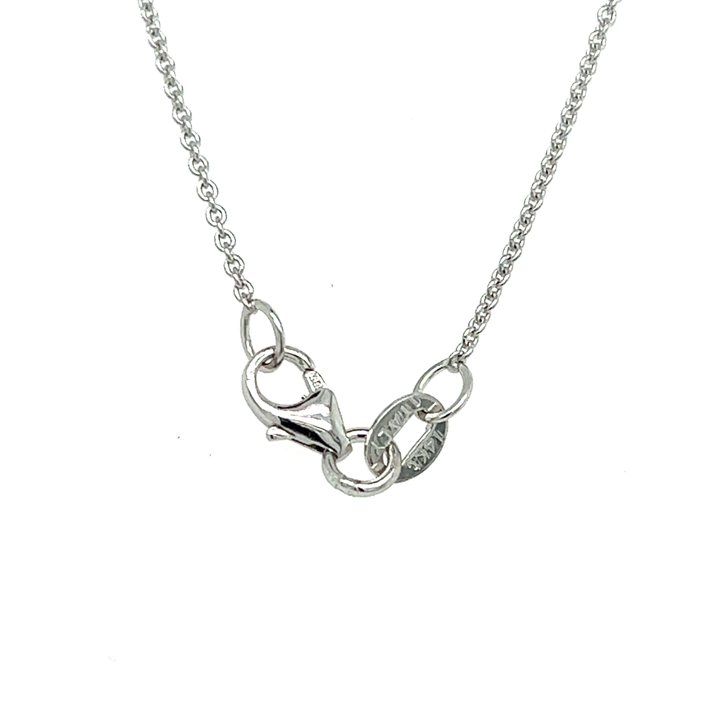 14K Weißgold Blauer Zirkon und Diamant-Anhänger Halskette (Zeitgenössisch)