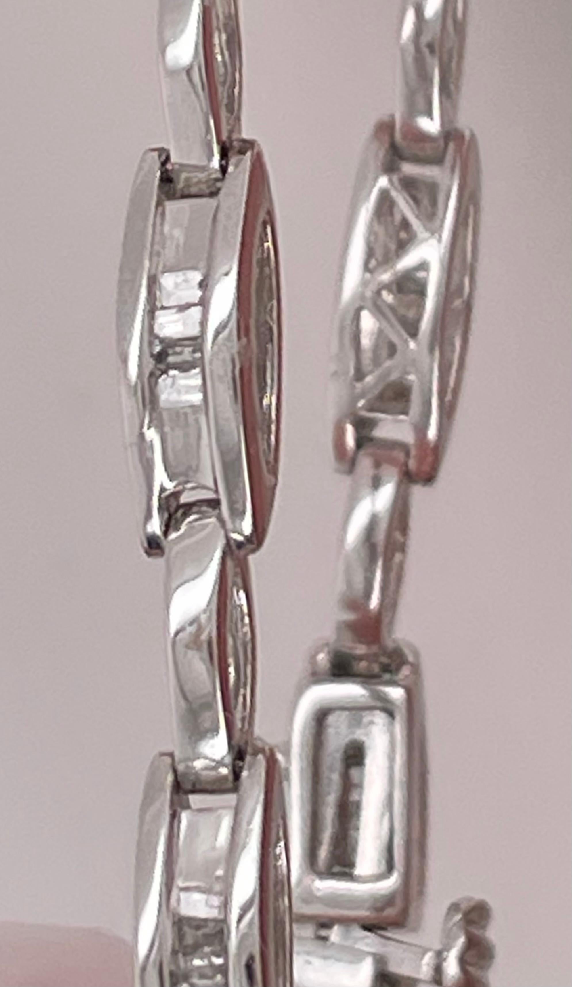 Contemporary 14K White Gold Bracelet with Diamonds For Sale