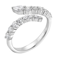 14K White Gold Bypass Ring