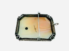 14K White Gold Cameo Brooch/ Pendant