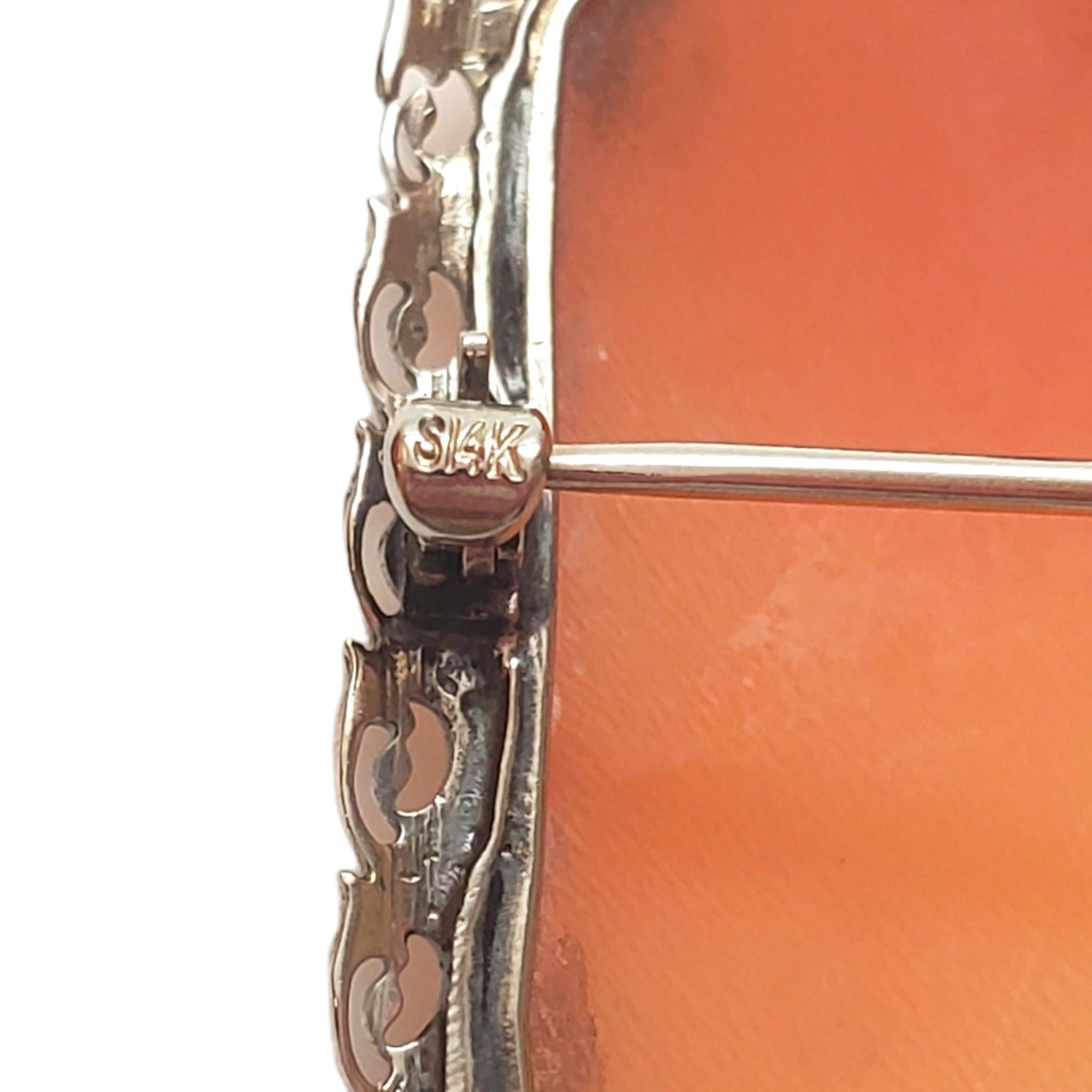 Women's 14K White Gold Cameo Pendant/Pin #17527 For Sale