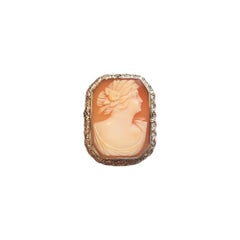 Vintage 14K White Gold Cameo Pendant/Pin #17527