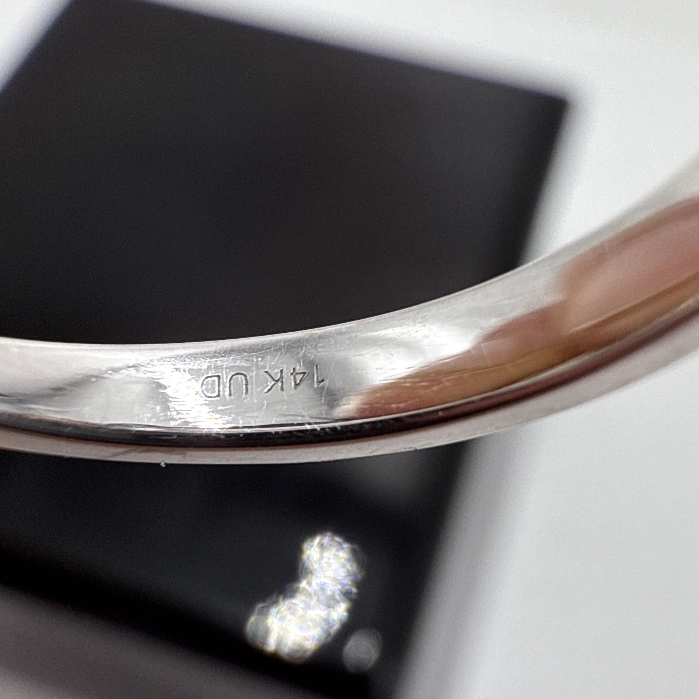 Anello di fidanzamento con diamante naturale in oro bianco 14K canadese VS-2 G-H 0,38ct 0,51TCW in vendita 2