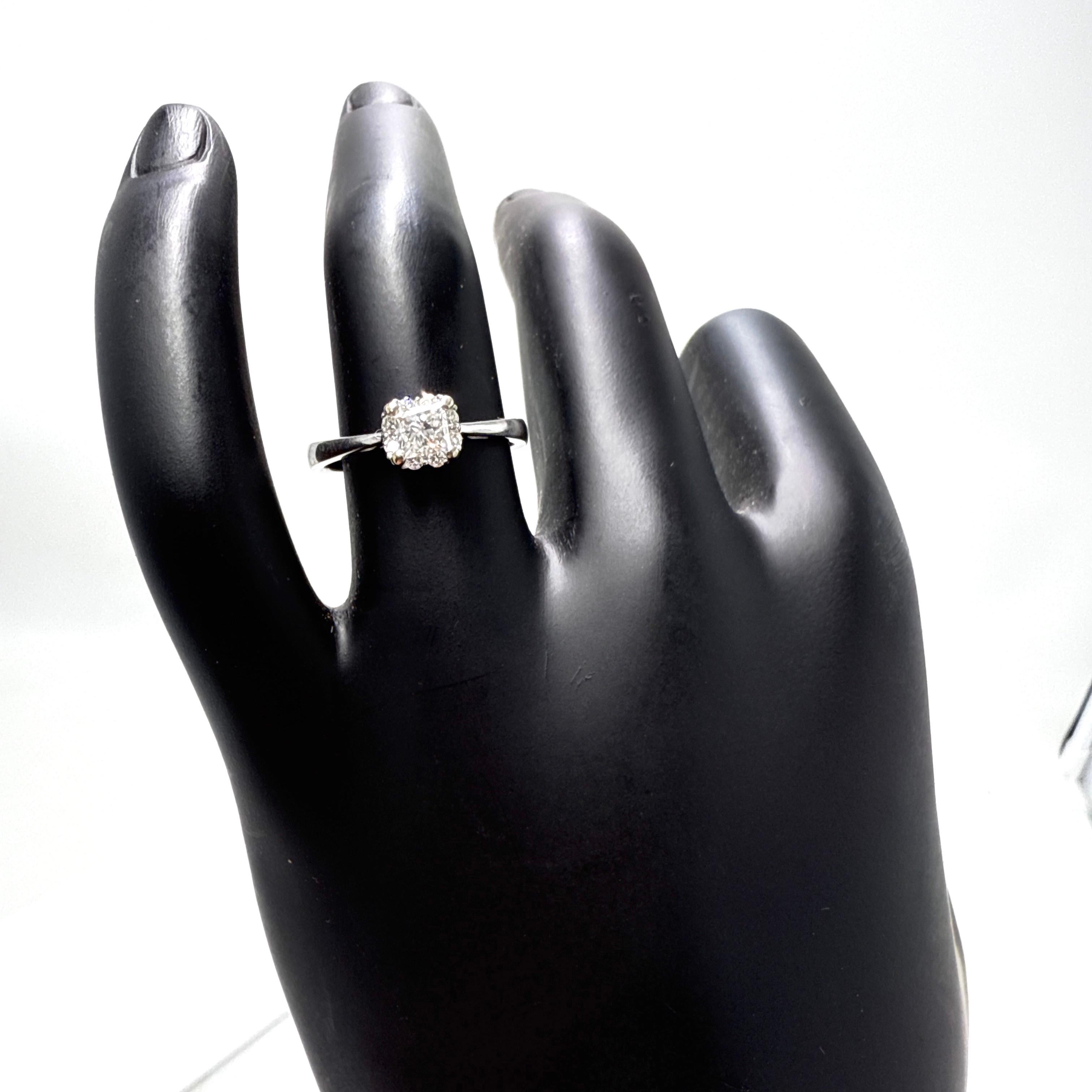 Anello di fidanzamento con diamante naturale in oro bianco 14K canadese VS-2 G-H 0,38ct 0,51TCW in vendita 4