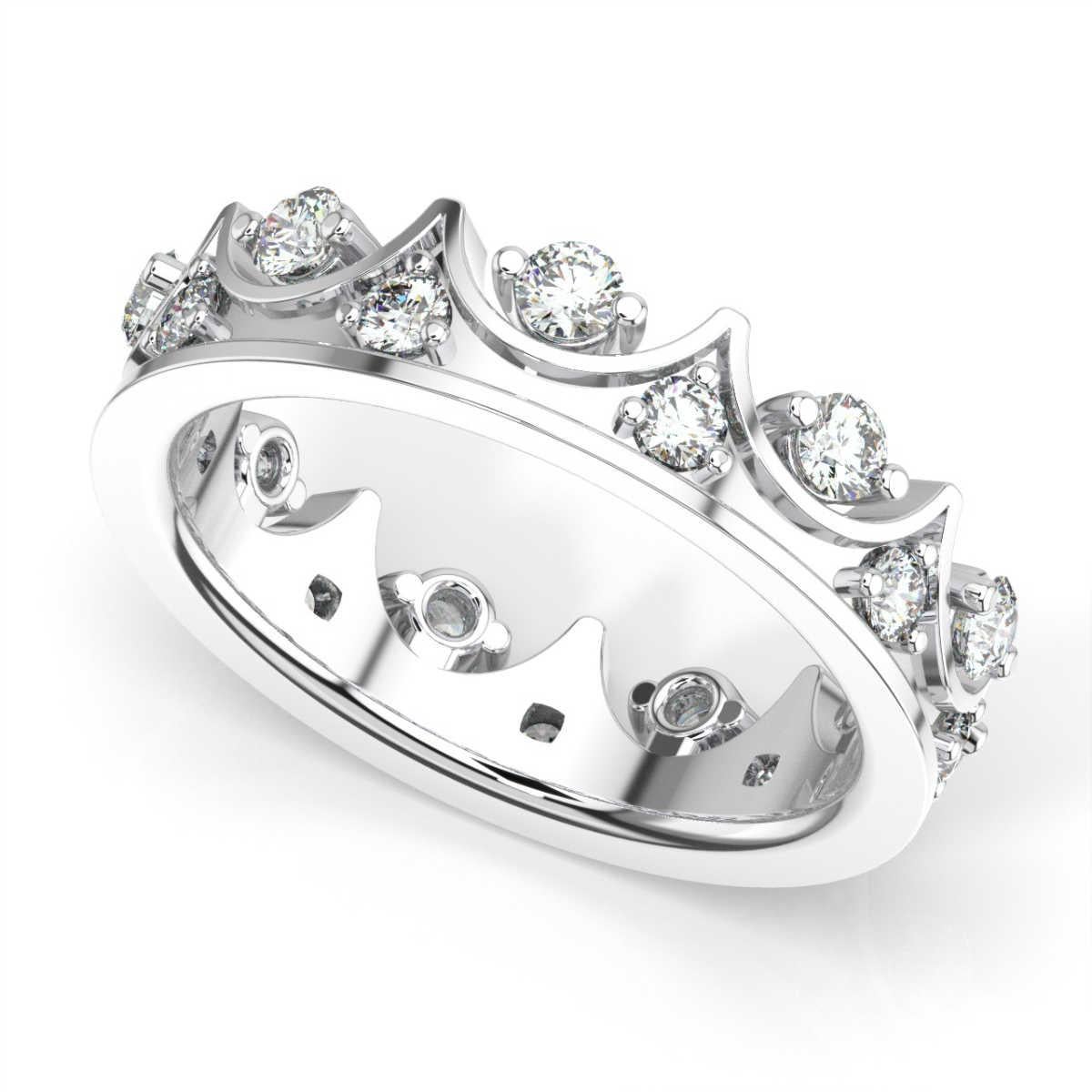 Round Cut 14K White Gold Caterina Eternity Diamond Ring '4/5 Ct. Tw' For Sale