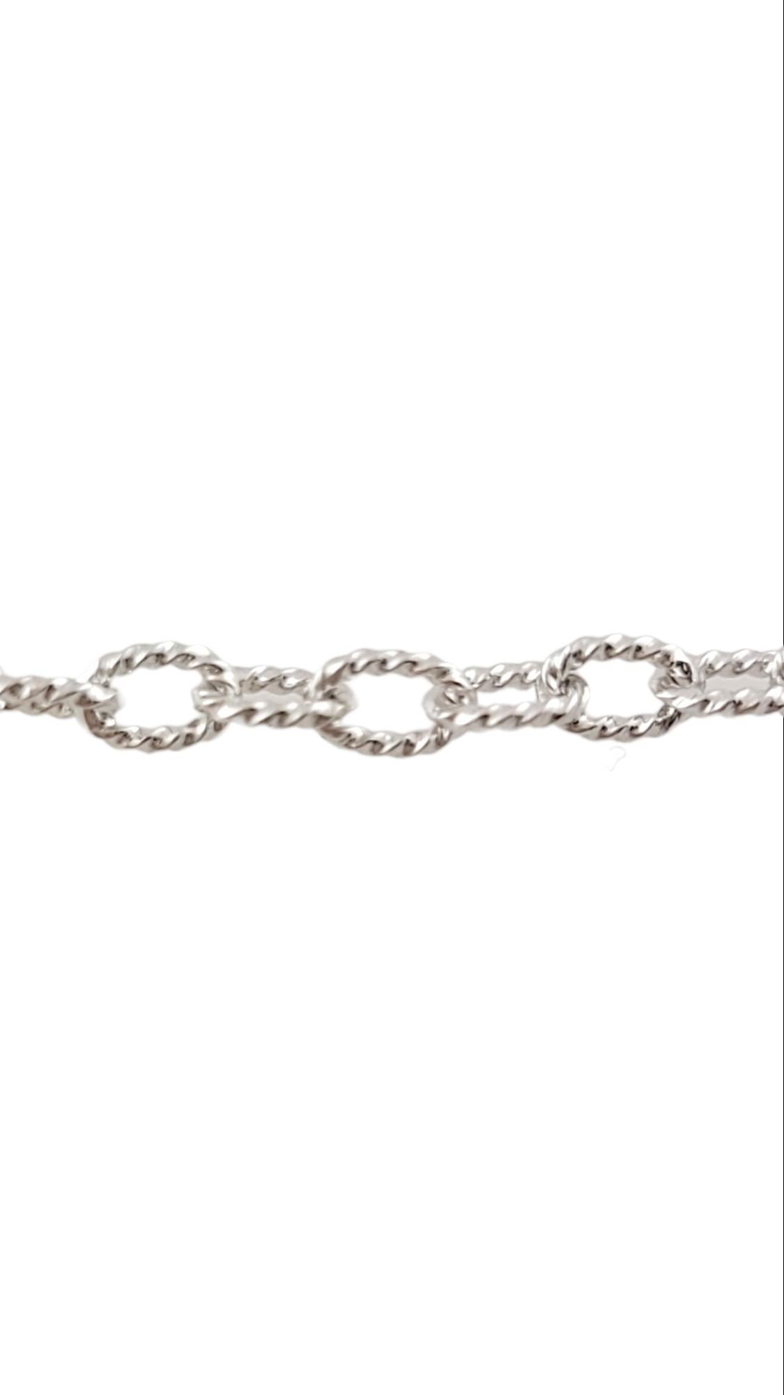 14K White Gold Chain Link Anklet #15867 In Good Condition For Sale In Washington Depot, CT