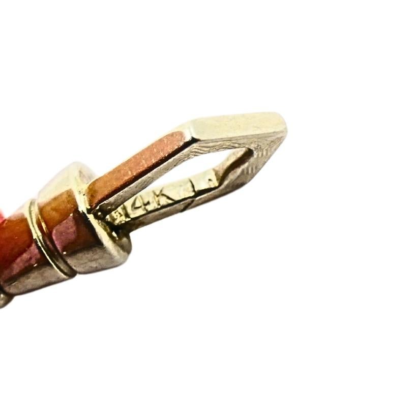 Collar Cadena Oro Blanco 14k Esmalte Negro en venta 2
