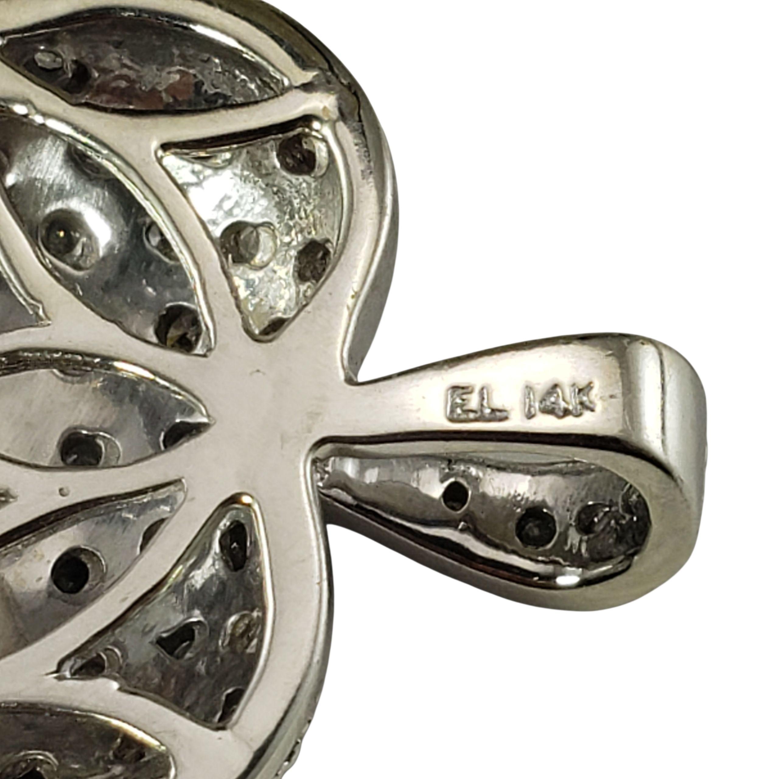 Pendentif coeur en or blanc 14K champagne et diamant blanc #23131 Bon état - En vente à Washington Depot, CT