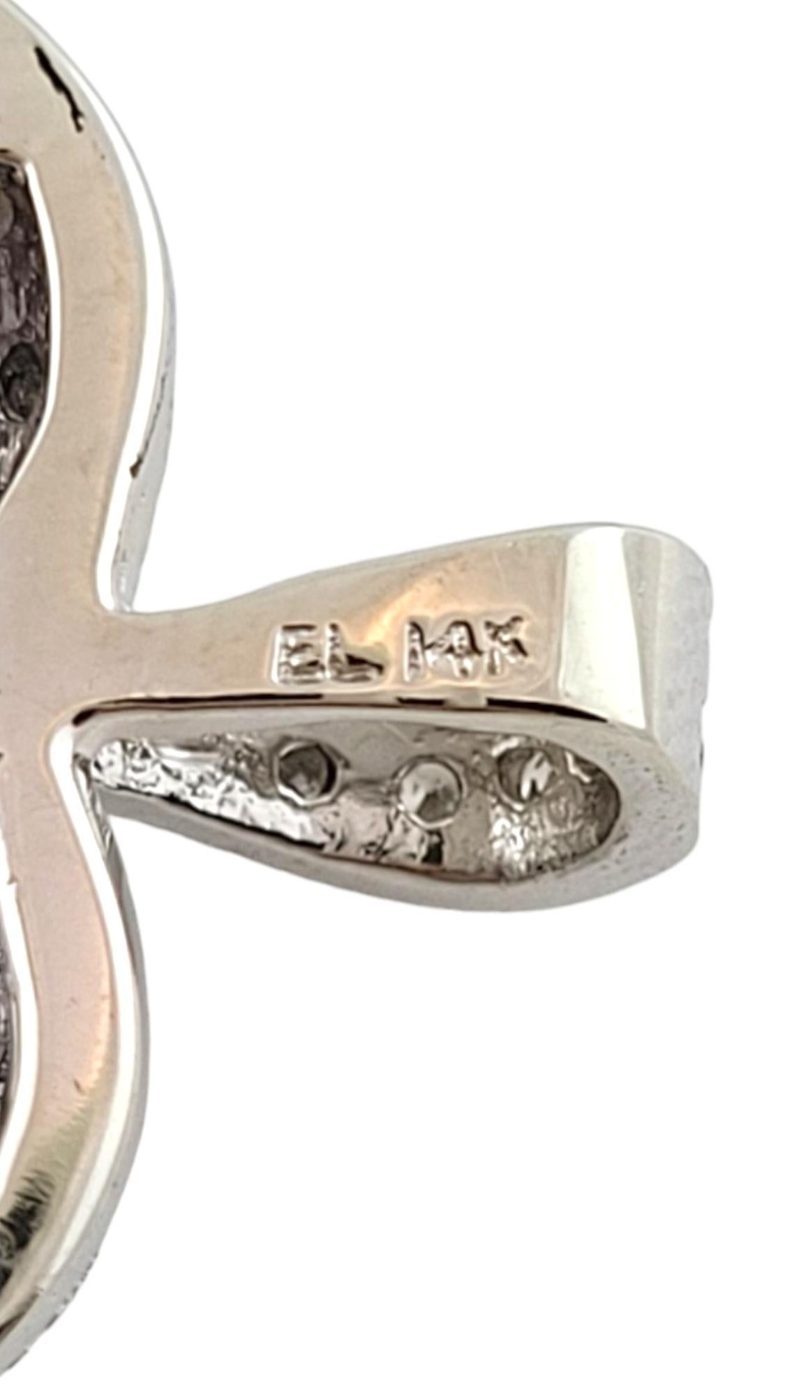 Donna Ciondolo a cuore gonfio in oro bianco 14K con diamanti bianchi e champagne #18162 in vendita