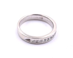 14 Karat Weißgold Chanel Set Prinzessinnenschliff Diamantband