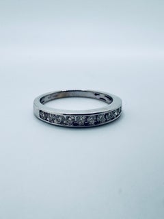 14K White Gold Channel-Set Diamond Band
