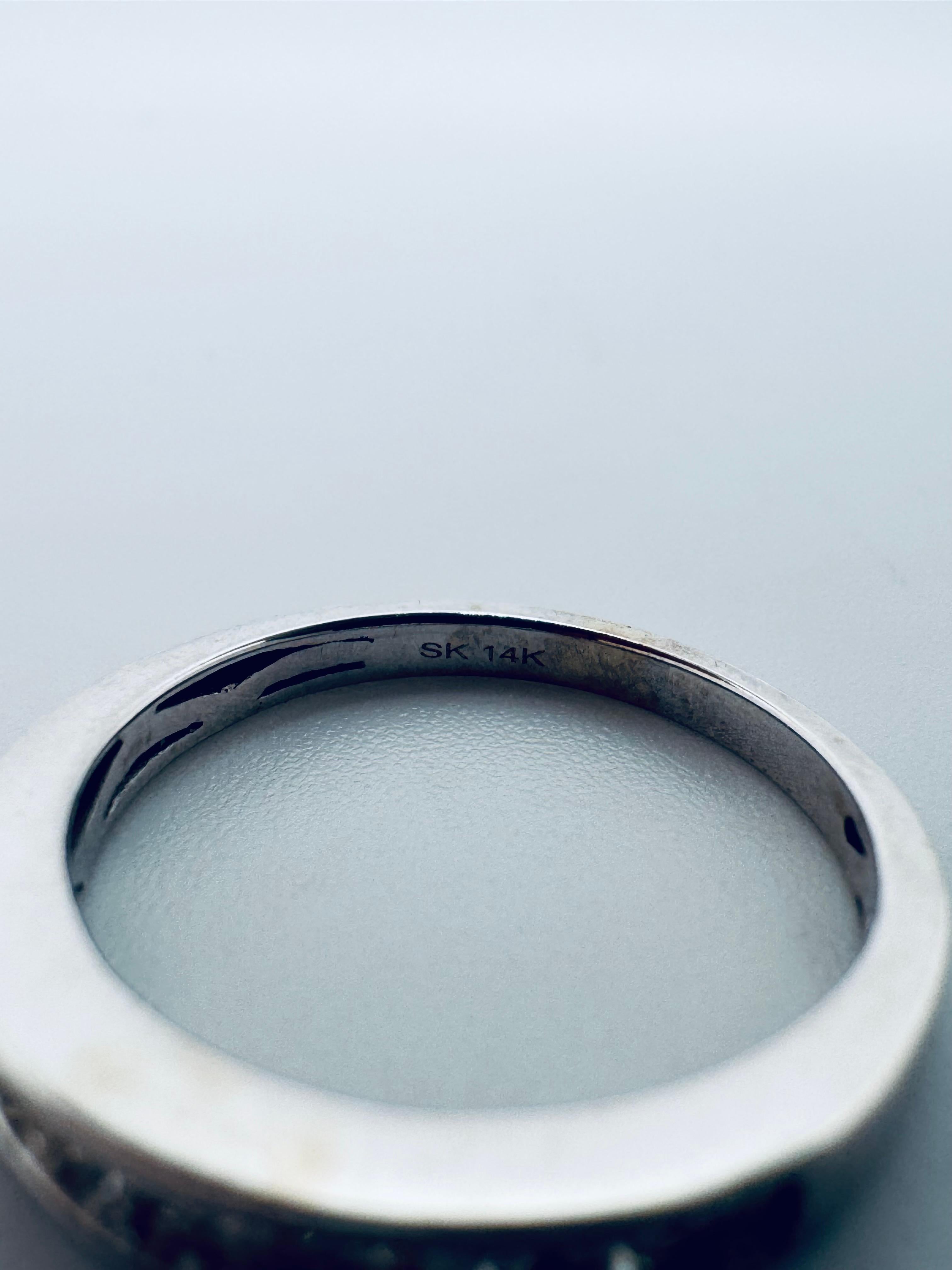 Art déco Bandeau en or blanc 14K avec diamants en serti clos en vente