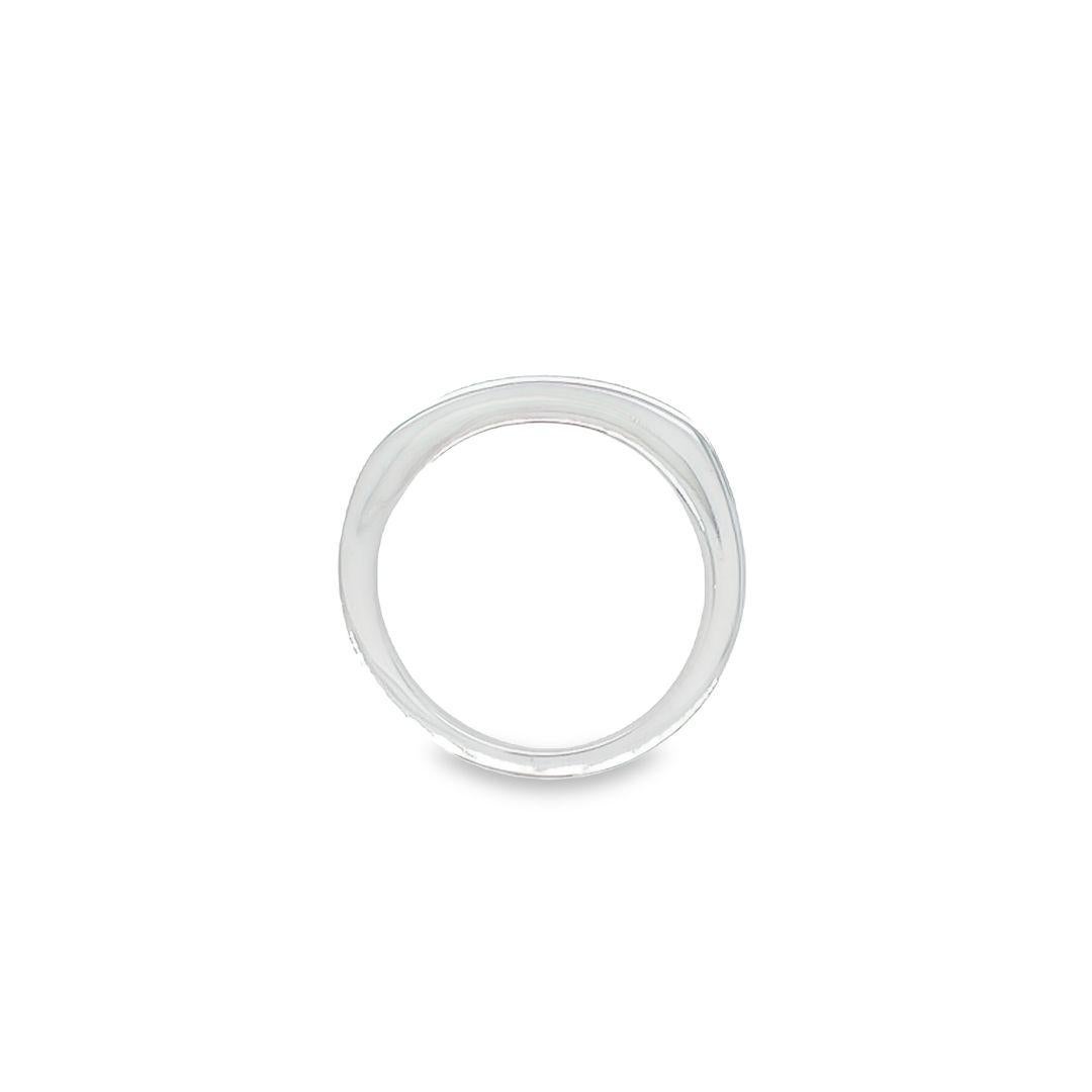 14K White Gold Channel Set Princess Cut Diamond Wedding Band For Sale 2