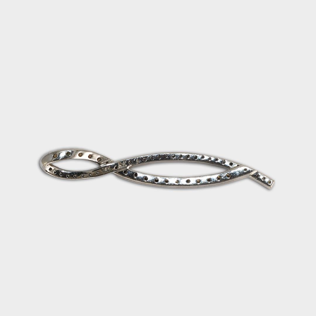 14K White Gold Chocolate Diamond Infinity Pendant 0.50 ct In Excellent Condition For Sale In Laguna Beach, CA