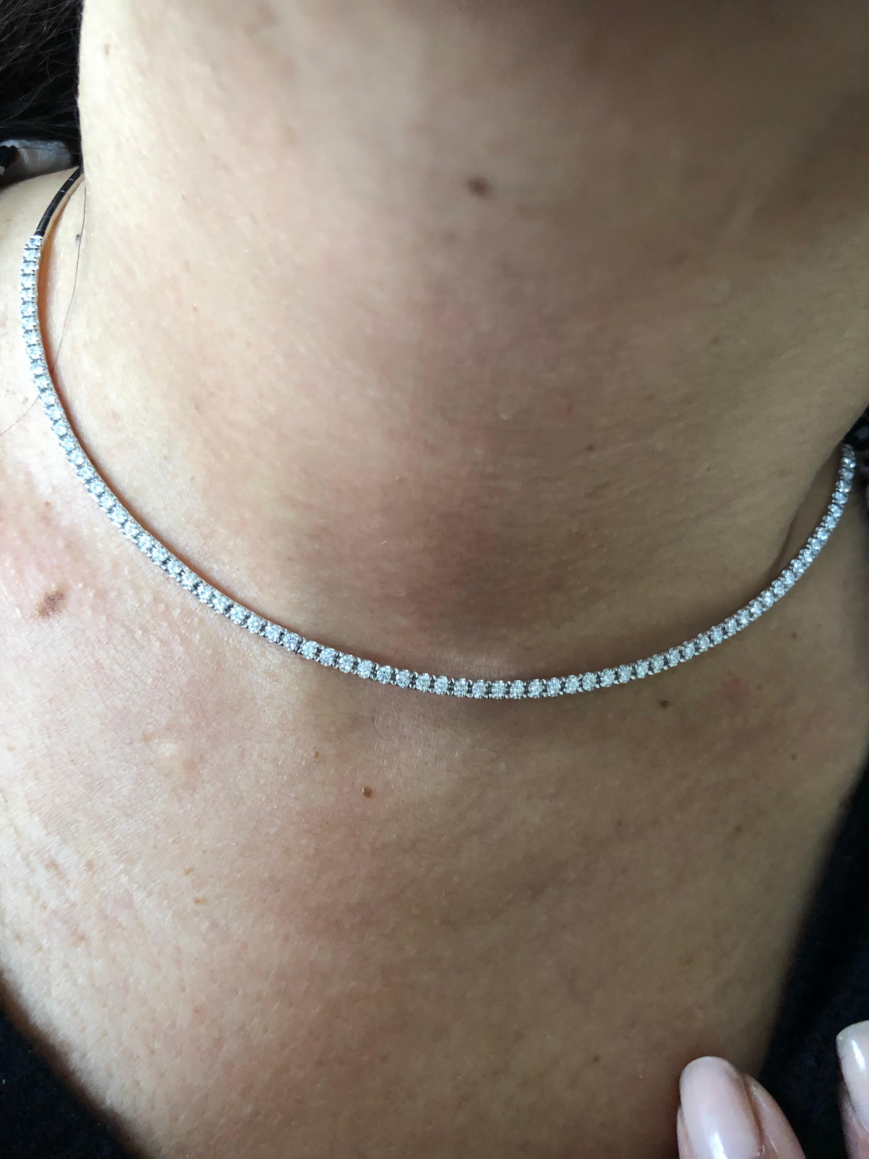 white gold choker necklace with diamond