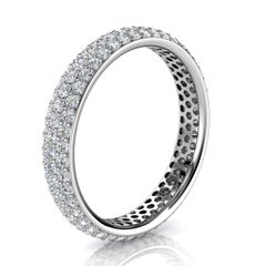 14K White Gold Christa Three Row Eternity Diamond Ring '4/5 Ct. Tw'