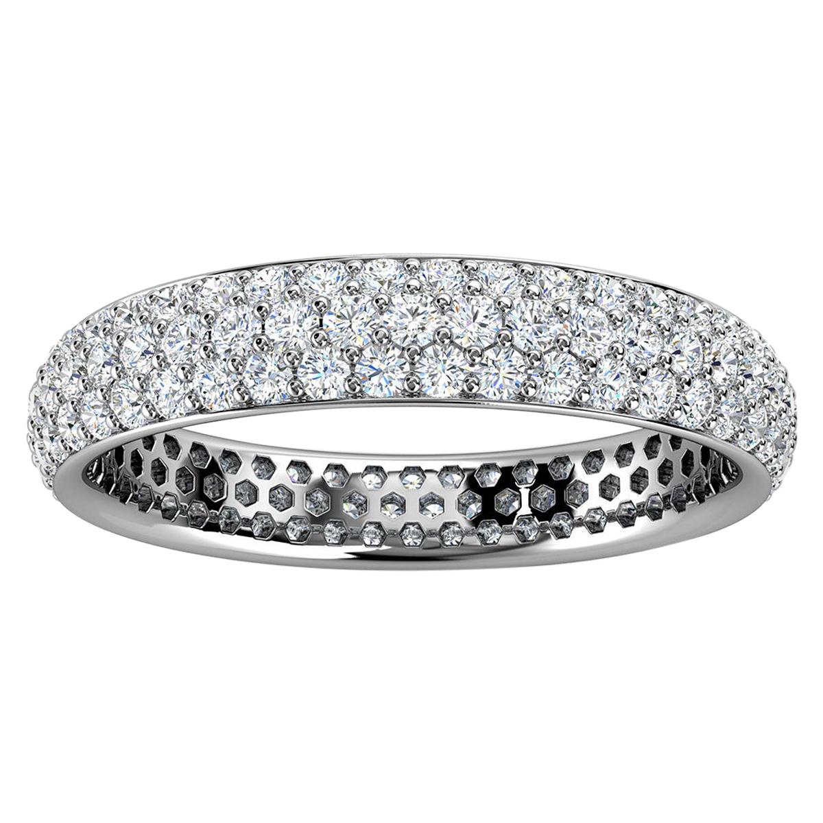 14K White Gold Christa Three Row Eternity Diamond Ring '4/5 Ct. Tw' For Sale