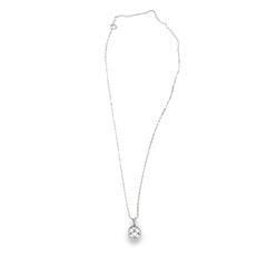 14K White Gold Circular Diamond Pendant