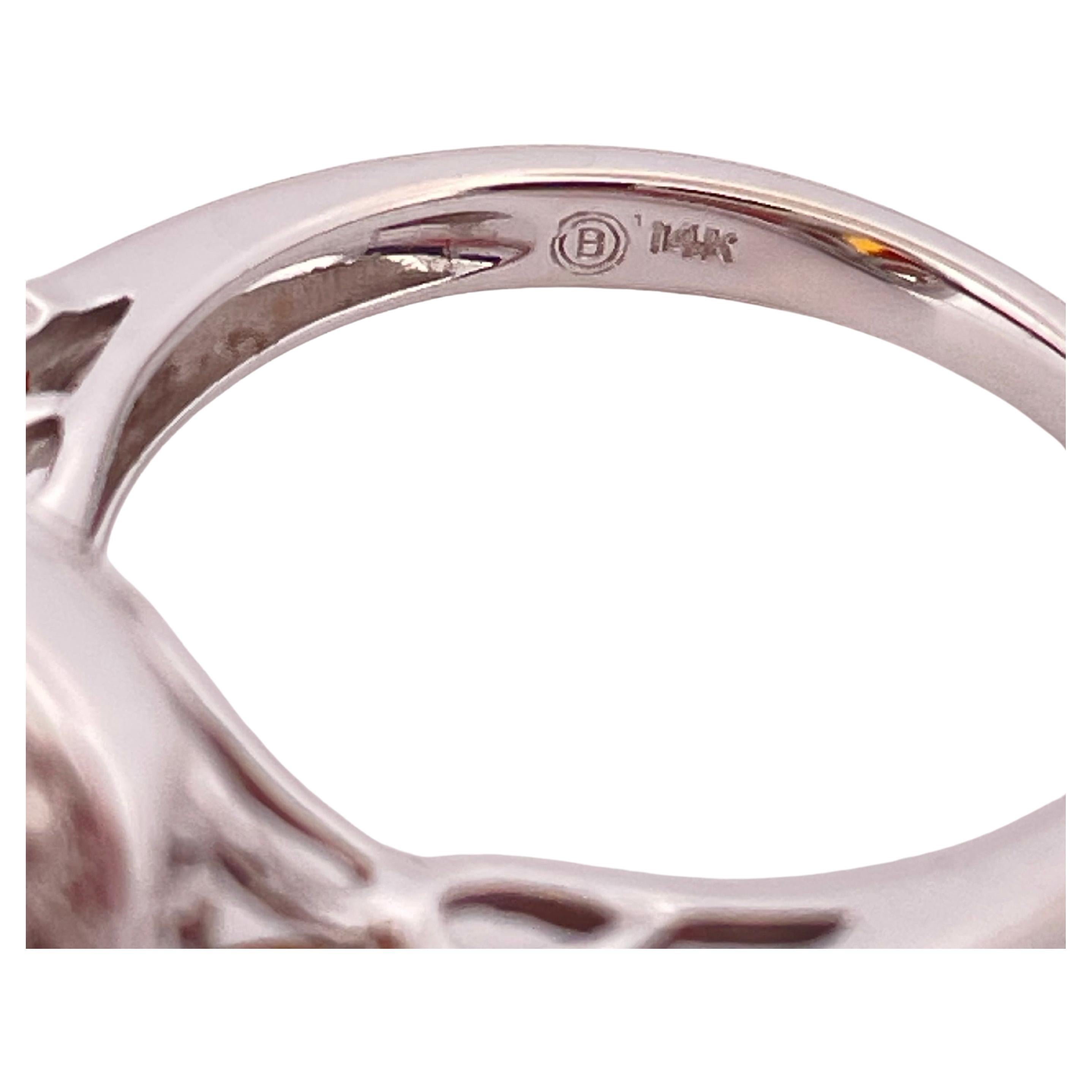 14k Weißgold Citrin & Diamant Ring im Angebot 3