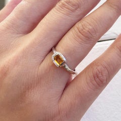 14K White Gold Citrine Ring for Her