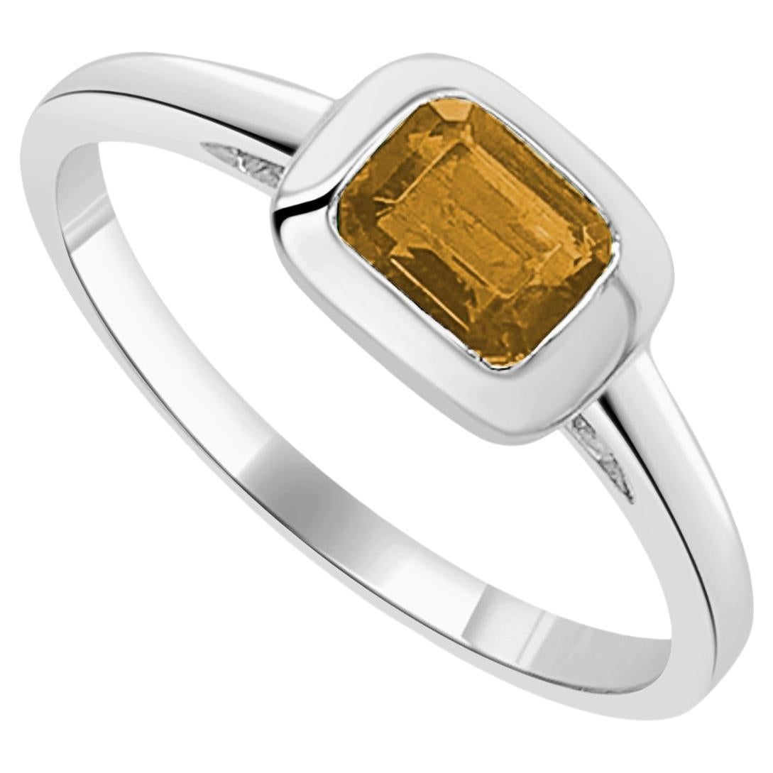 14K Weißgold Citrin-Ring für Sie