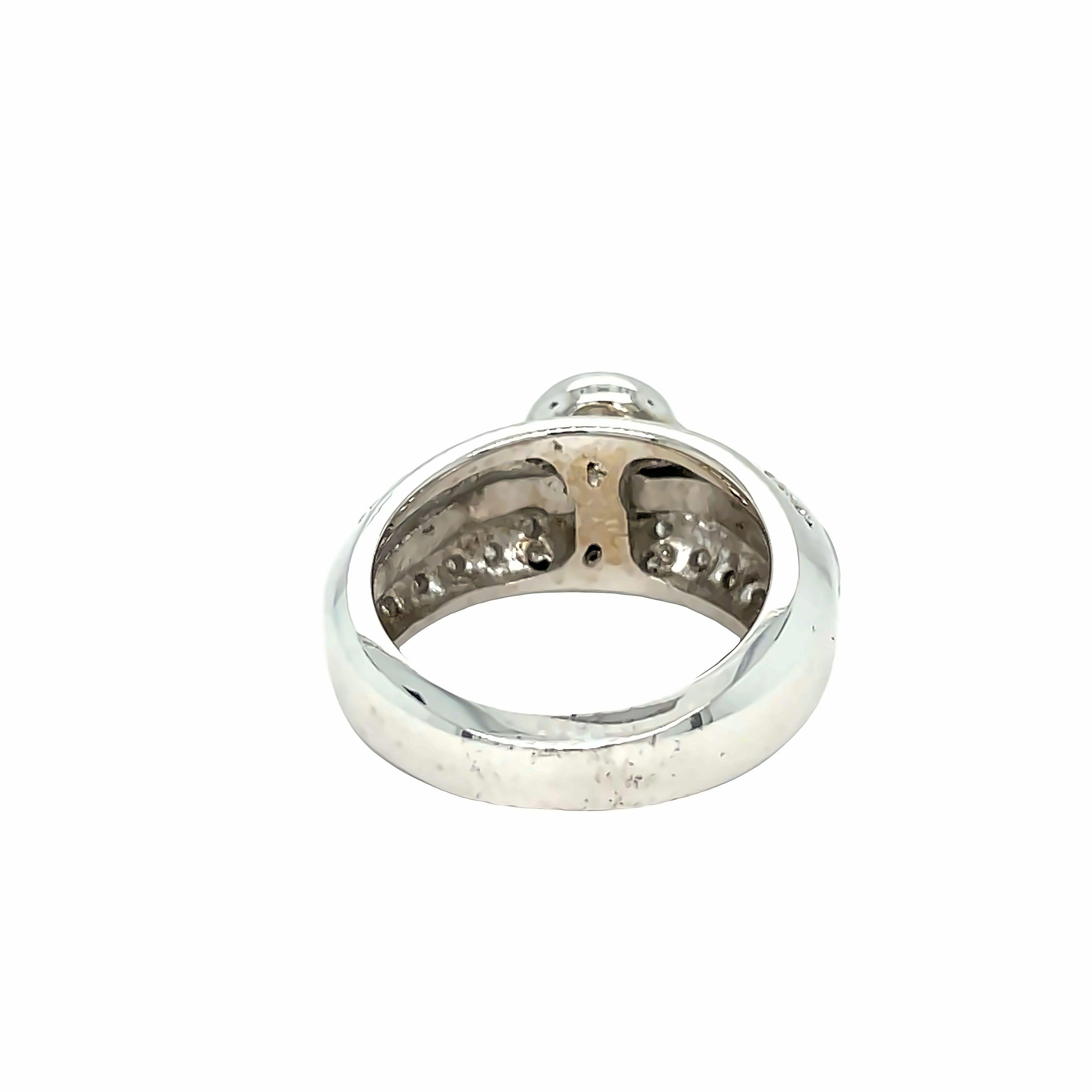 Women's 14K White Gold Citrine Scattered Diamond Ring For Sale