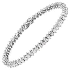 Prinzessinnen-Diamant-Tennisarmband aus 18 Karat Weißgold mit Reinheitsverstärkung