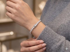 14K White Gold Classic Diamond 15.05 Cts Tennis Bracelet