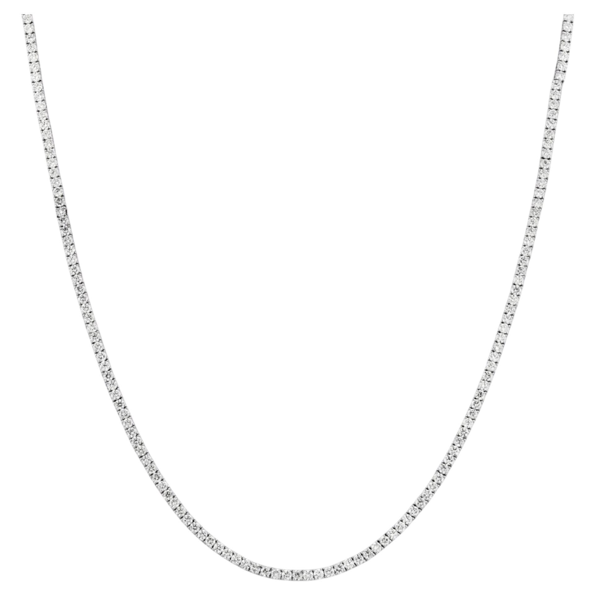 Collar de tenis de oro blanco de 14 quilates con diamantes clásicos de 9,83 quilates