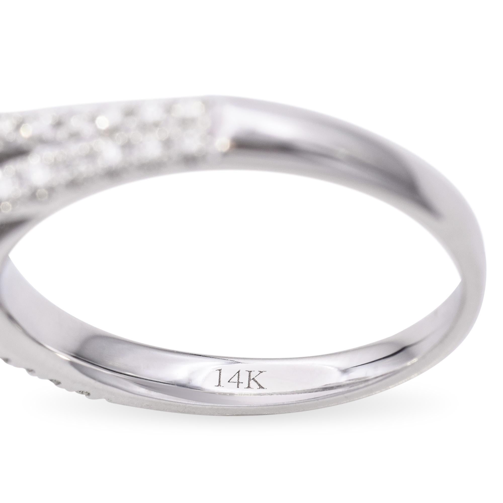 14 Karat Weißgold Cluster-Diamantring im Angebot 2