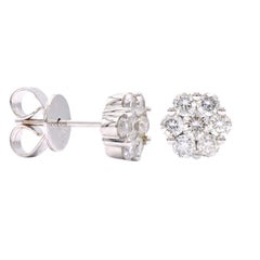 18 Karat Weißgold Cluster-Diamant-Ohrstecker