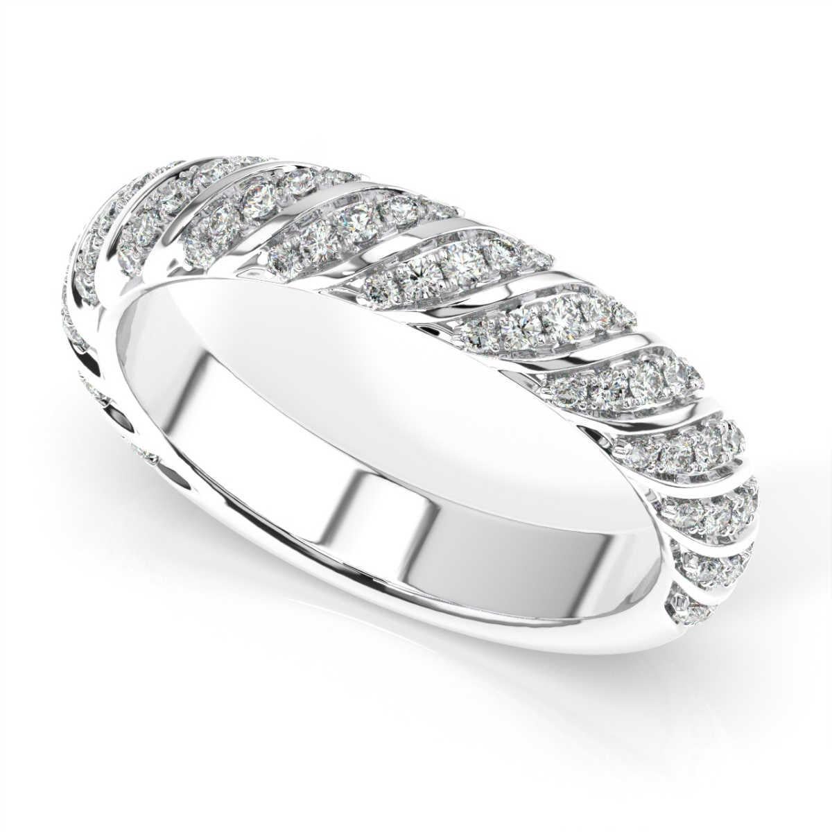 Round Cut 14K White Gold Constance Diamond Ring '2/5 Ct. tw' For Sale