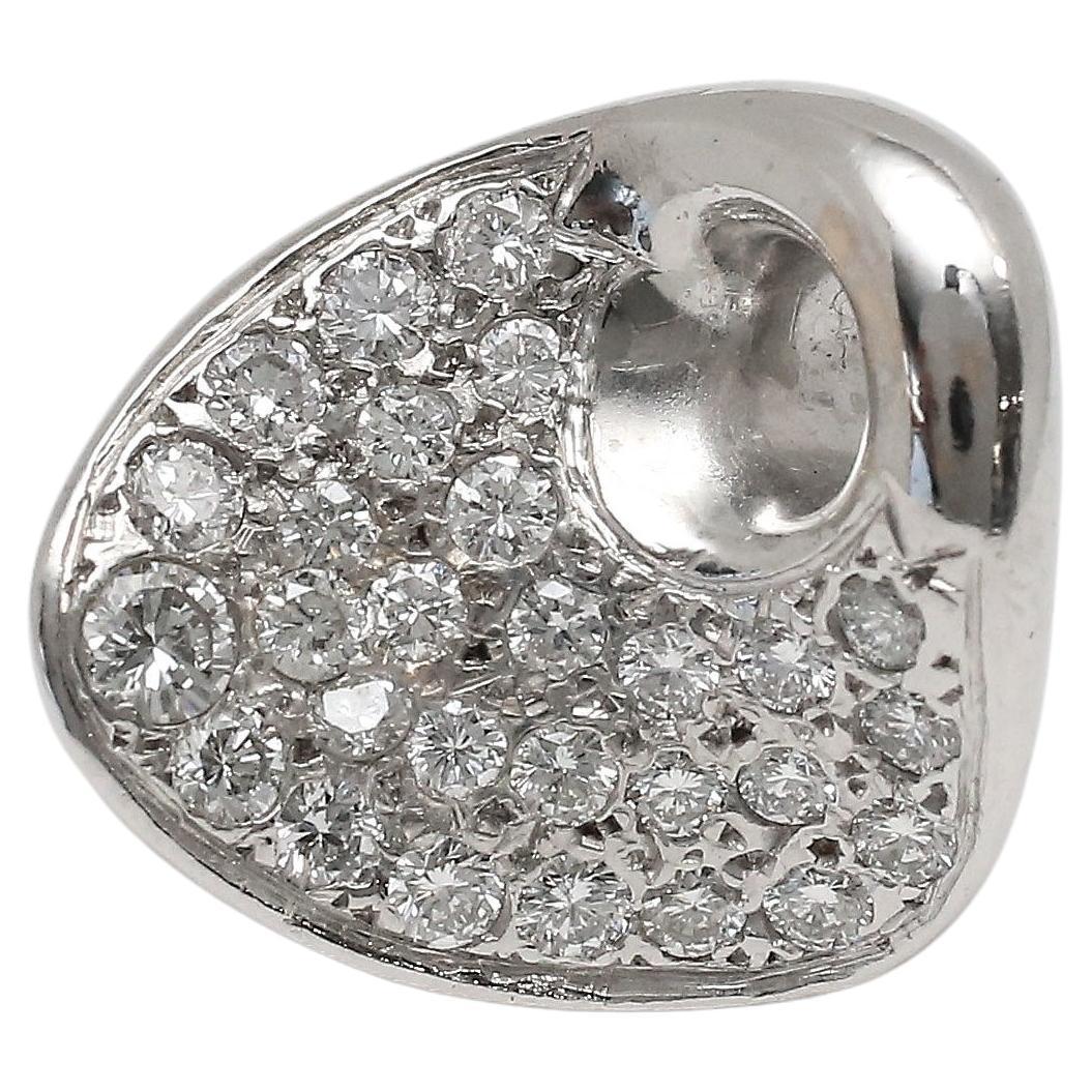 14k White Gold Contemporary Diamond Ring, Size 4.5 - 12.0g For Sale