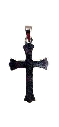 14K White Gold Cross Pendant #25324