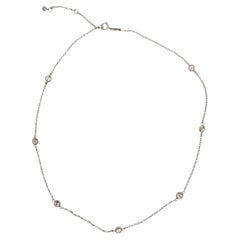 14K White Gold Cubic Zirconia Necklace 18" #25756