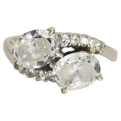 14K Weißgold kubischer Zirkonia Ring