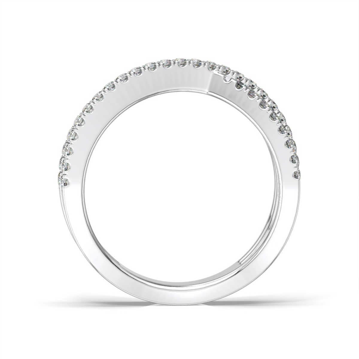 This contemporary, fashionable ring features three rows of Interweave Micro Prongs set diamonds.

Product details: 

Center Gemstone Color: WHITE
Side Gemstone Type: NATURAL DIAMOND
Side Gemstone Shape: ROUND
Metal: 14K White Gold
Metal Weight: