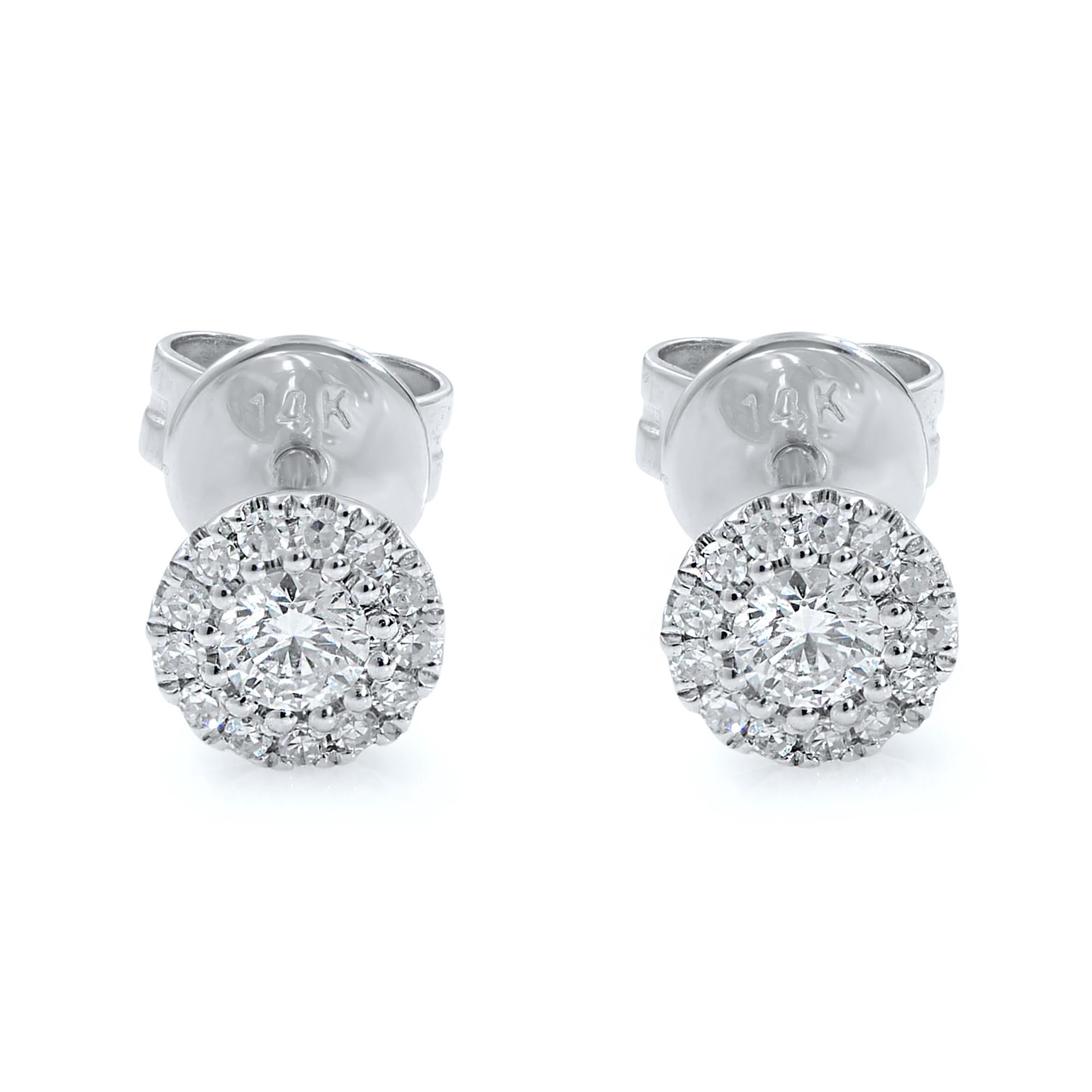 Petite diamond stud earrings that can be worn next to each other or in each ear. This is a great bridal gift, birthday gift and just a gift for yourself. 
Diamonds: 0.24cts in carat weight
Quality: G-H color, VS clarity 
Backings: Push backs
Earring