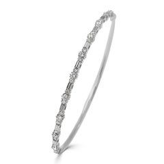 14K White Gold Diamond .75ct Flexible Bracelet for Her