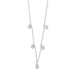 Halskette aus 14 Karat Weißgold mit Diamant-Akzent
